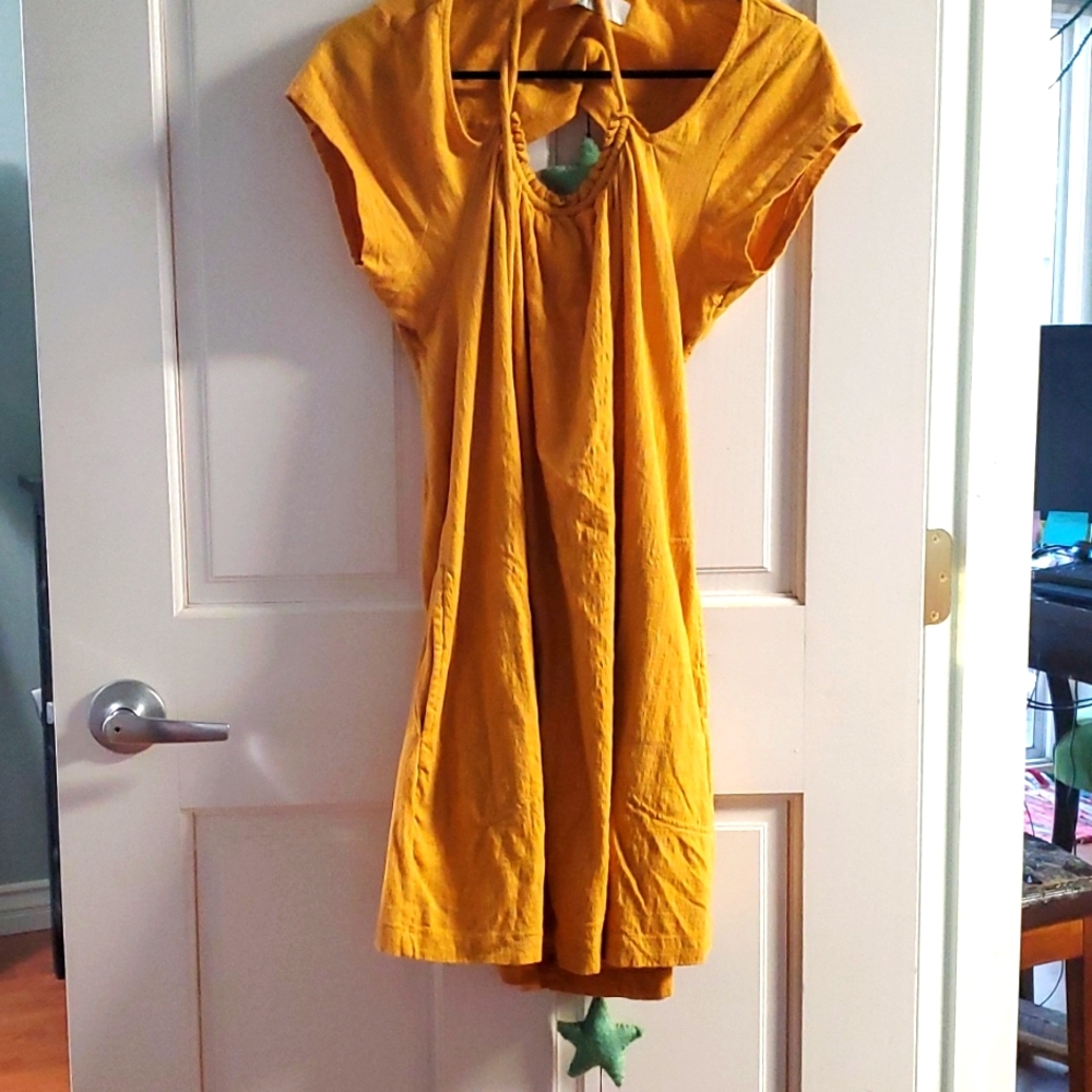 FP beach dress mustard size L. Cozy and cute.